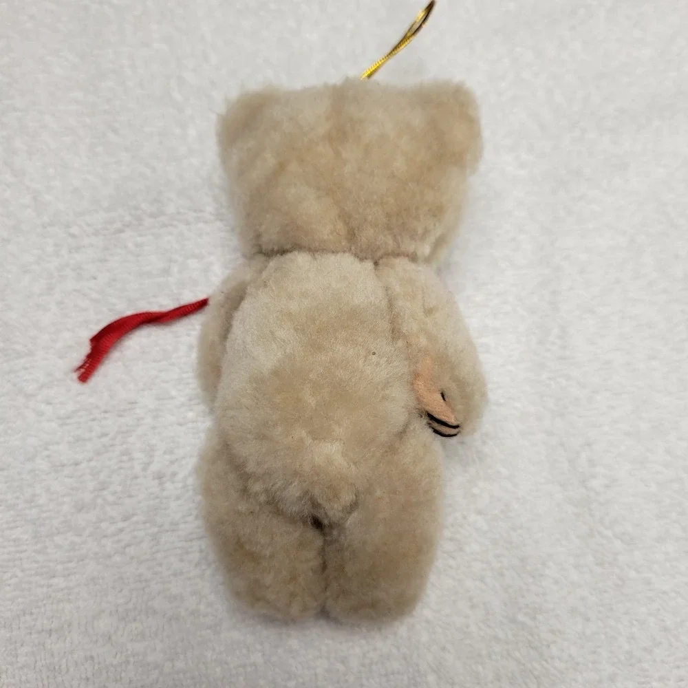 Vintage Miniature Teddy Bear Christmas Ornament w/ movable arms & legs